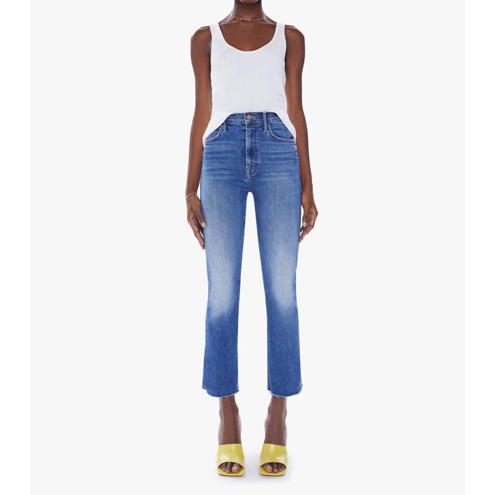 NEW MOTHER the hustler ankle fray in blue